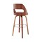 Armen Living Julius 26" Brown Faux Leather and Walnut Wood Bar Stool LCJUBAWABR26 - alternate 2